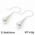 Elegant minimalist silver titanium teardrop earrings with a smooth polished metallic finish - Steel