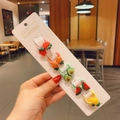 10-piece set of cartoon elastic hair ties with fruit charms including strawberry and carrot - Watermelon Pineapple Style (18#) / 10 Pieces Pack