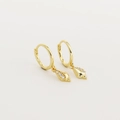Boucles d'oreilles créoles coquillage en argent S925 doré avec pendentif zircon brillant - Argent 925 / Or