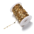 Catena a maglie a stella dorata da 9mm per creazione gioielli e collane fai-da-te - 1 Metro/Confezione / Oro