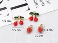 Handmade strawberry and cherry charms in enamel alloy for DIY jewelry crafting - Cherry Pendant