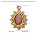 Nahaufnahme von Sonnenstrahlen-Anhänger mit rosa Naturstein und Edelstahl-Maßen - YE493-2-Rosa Sonnenblume