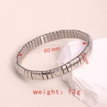 Bracciale elastico in acciaio inossidabile con maglie quadrate e motivi a cuore argento - J002-1 Argento Cuore Cavo