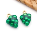 Green grape charm pendant with golden ring and enamel finish for DIY jewelry - Green Fruit Grapes