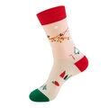 One Size / 213-Beige Santa Reindeer