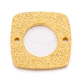 Pendente quadrato geometrico in acciaio inossidabile oro opaco con fori per gioielli - Stile Quadrato Arrotondato Satinato a Doppio Foro (KLJ6470-Z) / Oro