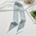 Blue and white striped satin twilly scarf for hair styling or handbag decoration - Fresh Blue Fine Lines