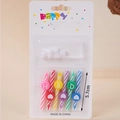 Pack of 6 colorful spiral birthday candles with heart and letter decorative clips - Colorful Spiral HBD Alphabet Candle / 6Pcs/Set / Colorful