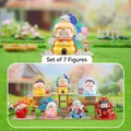 Figurines de chats siamois en résine incluant le Roi Singe et Bouddha sur socles - Série Officiel Céleste Accorde sa Bénédiction (3063) / Lot de 6