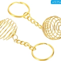 Set de 10 llaveros de jaula de perlas doradas con colgante de linterna de muelle - 10 Piezas / Dorado