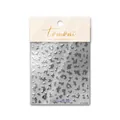 Silver laser nail art sticker style 1978 with irregular leopard patterns on white background - To 1978 / Silver