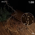 Guirlande de cristal acrylique dorée de 1,6m avec branches perletées pour Noël - 1.6M/50g / 160cm Perles Dorées