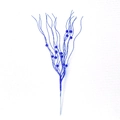 Sparkling bright blue glitter berry branch pick for Christmas tree decoration - Royal Blue Curled Branch with Berry