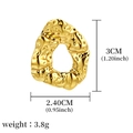 Golden abstract irregular charm with wrinkled texture for DIY jewelry, size 3x2.4cm - Golden Irregular Crumpled (A0005701)