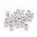 Polierte silberfarbene nahtlose Kupferperlen mit glatter Oberfläche für DIY-Schmuck - 3mm / Silber