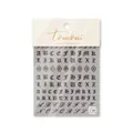 Adesivi per unghie con lettere gotiche in design 5D nero sottile e resistente - Stile Lettere Maiuscole e Numeri Romani (to 394) / Nero