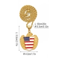 Hip hop gold eagle shield pendant necklace with American flag and clear rhinestones - Eagle Shield (463) / Gold