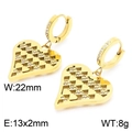 Orecchini a cuore traforato dorati con diamanti, larghezza 22mm e perno 13mm - Orecchini / Orecchini in oro (KE105514-KFC)