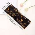 Halloween sports headband with orange skull and witch print on black elastic fabric - Black Halloween Lettering