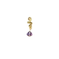 Golden alloy dreadlock charm featuring a purple crystal cone pendant for DIY hair braiding - Purple Glass Pendant