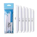Professional 6-piece paper blending stump set for sketching with detailed size chart - 6pcs White Blending Stumps Set