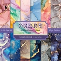 Panalisa OMBRE 6x6 inch 160gsm acid-free scrapbooking paper pad with marble designs - 21043 24 Images