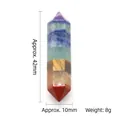 Handcrafted 7 Chakra healing crystal wand with natural amethyst and lapis, 42mm size - 10X42mm Double Point Column