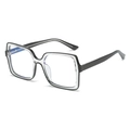Modieuze oversized vierkante blauwlichtbril in zwart en transparante tweekleurige - Zwart Frame