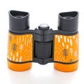 Colorful orange kids binoculars with non-slip rubber grip and Nordic tree pattern designs - Orange