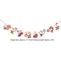 Close-up of 3M Christmas banner with 15-18cm Santa and stocking paper cutouts - Z2-Santa Claus Gift Bag Style