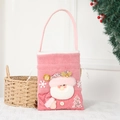 Pink Christmas gift bag featuring a 3D Santa Claus design and festive snowflake patterns - Santa Claus / Pink-Santa Claus