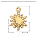 Detail showing 12mm x 9mm gold stainless steel sun pendant specifications and weight - YE333-Gold Sun