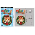 Size chart for Christmas cat wreath and snowflake window stickers with dimensions - BQ632