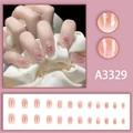 Pink gradient glitter press-on nails with shimmering shell texture and mountain patterns - Pink Gradient Glitter Style (A3329) / Glue Type