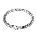 Κλασικό ασημένιο βραχιόλι Cuban link από ανοξείδωτο ατσάλι με κούμπωμα H για άνδρες - Βραχιόλι / 20cm / Ασημί