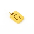 Gold plated stainless steel rectangular pendant with hollow letter G cutout design - Letter G (G-Pendant)