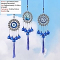 Turkish evil eye metal wind chime set with tree of life and mandala pendants - Mandala Evil Eye (NO.18)
