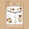 Caramel and cream balloon set for 1st birthday featuring smiley cloud and number 1 foil - FG21 Cream Series Number 1 + Banner