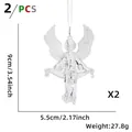 Set of 2 clear acrylic angel Christmas tree ornaments with size and weight details - Clear Angel Pendants (2PCS/Pack)