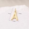 Polished 14K gold-filled letter A pendant for DIY jewelry, 12.4mm x 7.14mm charm - Gold - Letter A