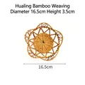Star-shaped handmade bamboo woven basket wall decor, 16.5cm diameter in natural finish - Star-shaped Rattan Weave Hanging