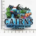 Resin Australia Cairns Great Barrier Reef fridge magnet with crocodile and clownfish - Cairns Landmark