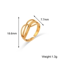 18K vergoldeter mehrlagiger offener Ring mit Perlendetails und Maßen 18,6x7,7mm - Überkreuzter Mehrschichtiger Linien Offener Ring (R4722-Gold)