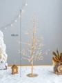 Albero di Natale dorato 48cm con perle di cristallo e base per decoro festivo - Albero di Natale 48cm