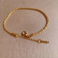Golden titanium steel spiral twist chain necklace with lobster clasp and extender - Twist Bracelet / Gold