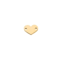 Close-up of heart-shaped gold-plated stainless steel pendant with dual holes for DIY jewelry - 12mm / Gold