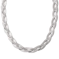 Braided multi-layer silver snake chain necklace in high-quality titanium steel finish - Large Silver Braided Necklace