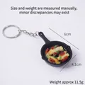 Miniature stir-fry pan keychain with realistic fried meat and scallion food model - Beef Bone Pan - Keychain