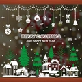 Autocollants de Noël blancs et verts avec Père Noël, rennes et chalets festifs - Ensemble XC025+XC028+BQ143