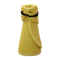 Dettaglio di cappello di paglia giallo pieghevole con fascia elastica e fiocco - M(56-58cm) / Giallo